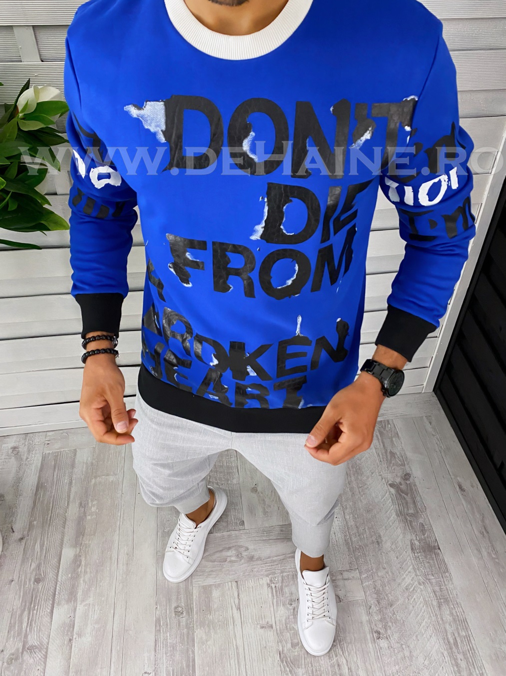 Bluza barbati albastra slim fit 2600 i14-3